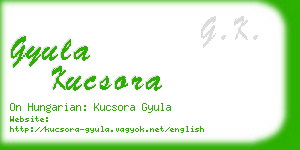 gyula kucsora business card